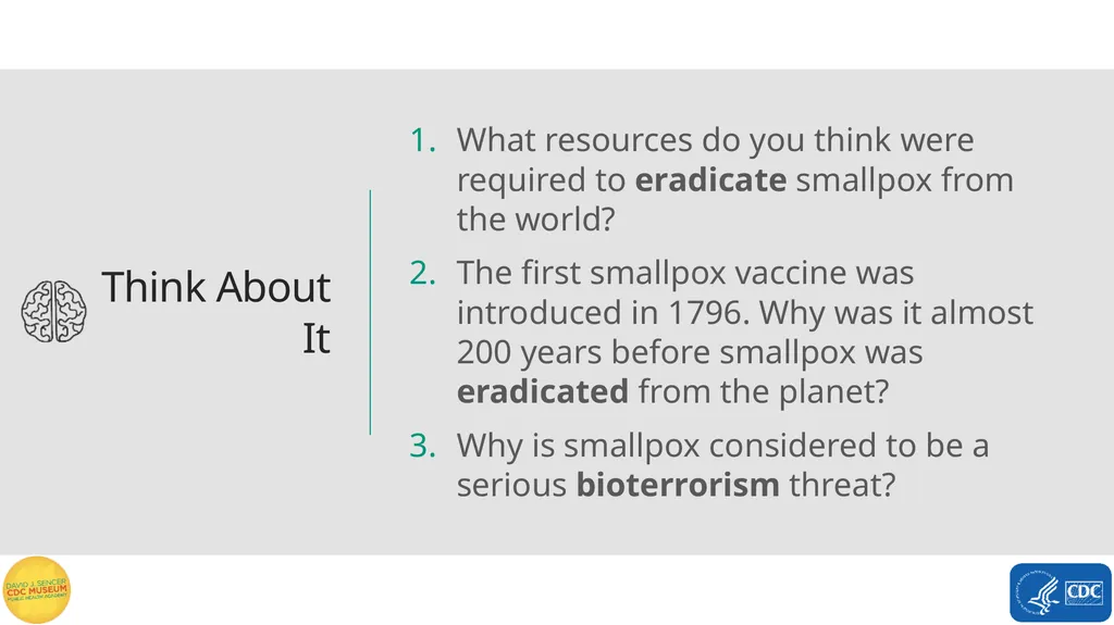 Smallpox Eradication Word Bank endemic eradicate - slide 4 of 16
