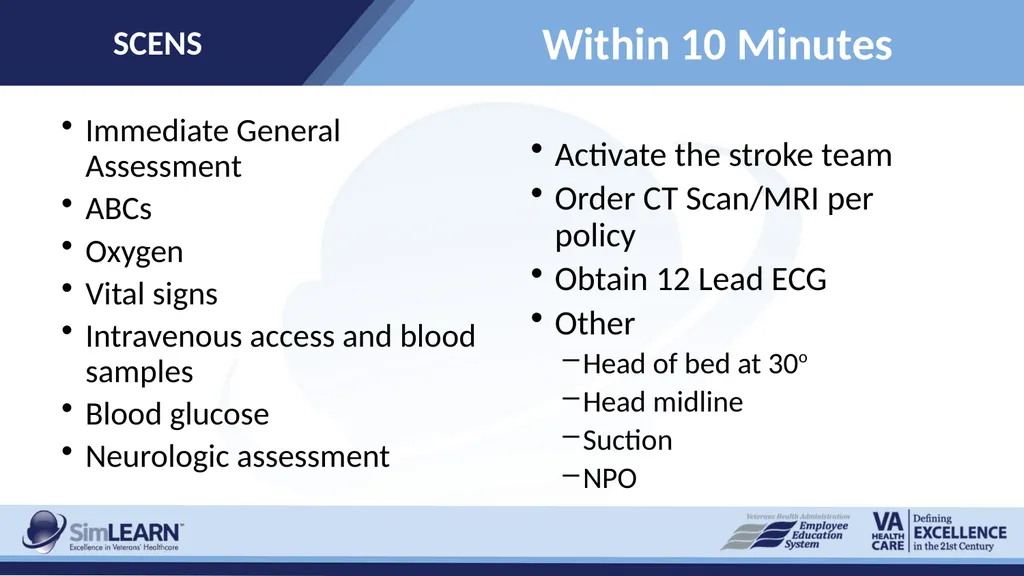 SCENS Stroke: Ischemic SCENS Learning Objectives - slide 11 of 20