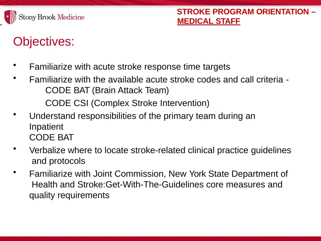 Stony Brook Medicine Comprehensive Stroke Program - slide 2 of 22