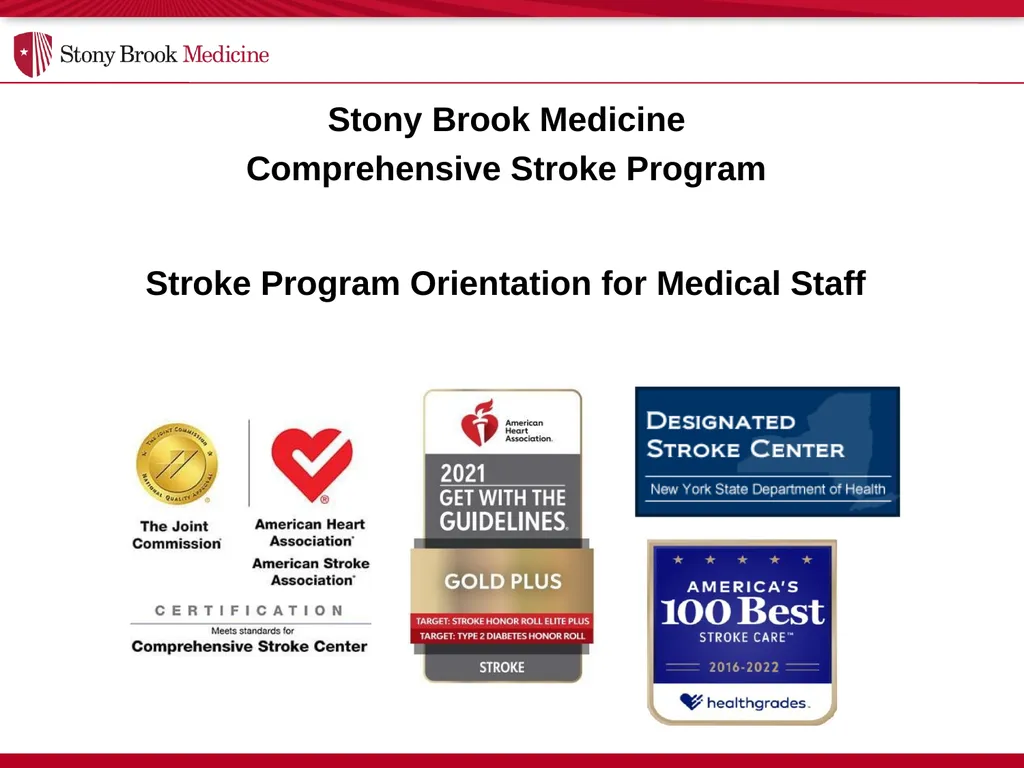 Stony Brook Medicine Comprehensive Stroke Program - slide 1 of 22