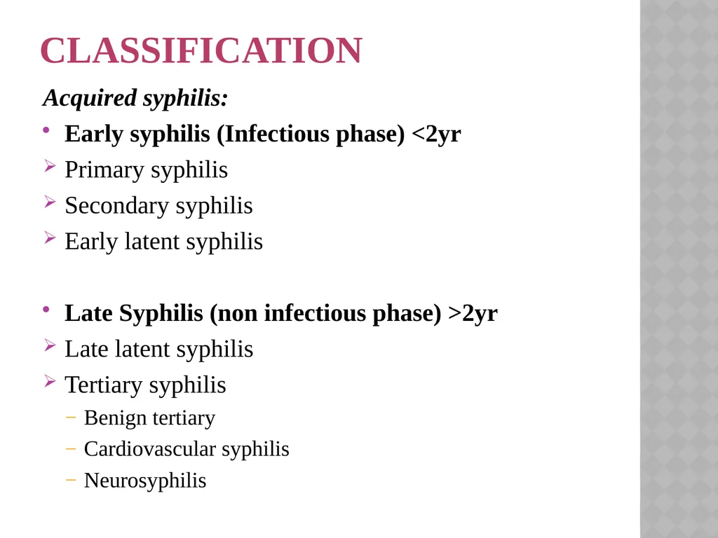 syphilis Learning points INTRODUCTION ETIOLOGY - slide 11 of 75