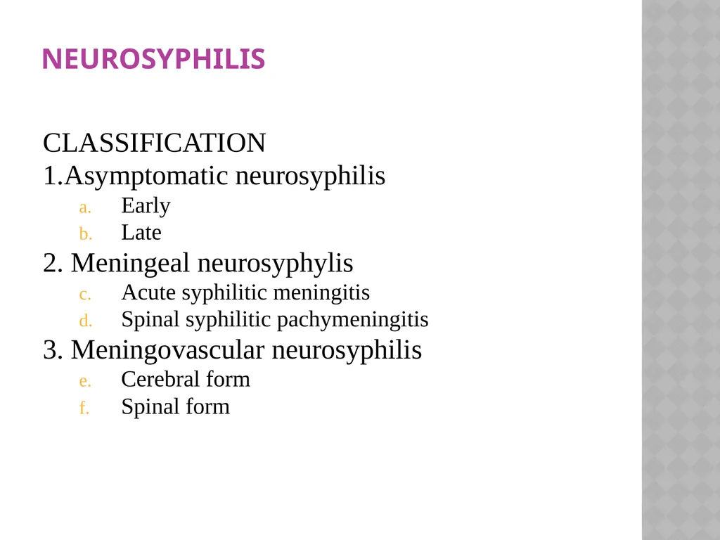 syphilis Learning points INTRODUCTION ETIOLOGY - slide 41 of 75