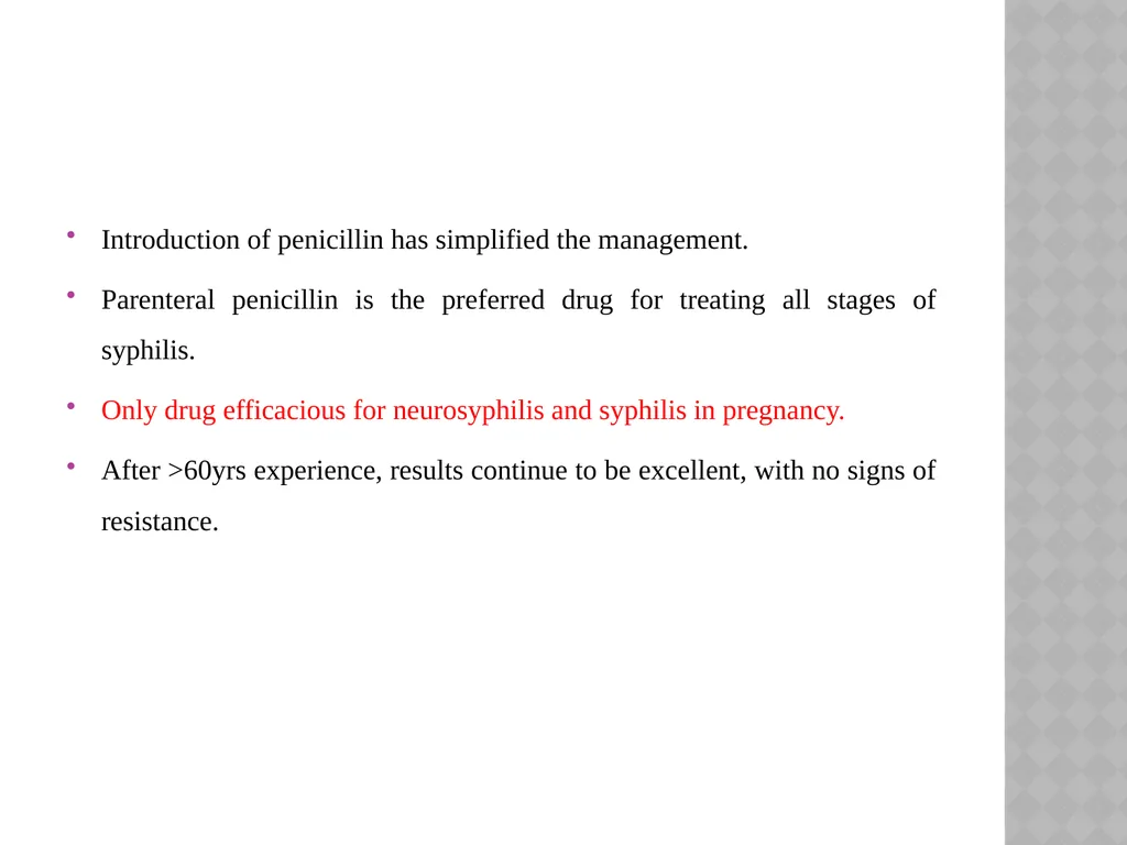 syphilis Learning points INTRODUCTION ETIOLOGY - slide 57 of 75