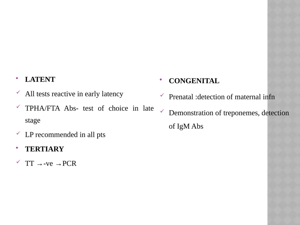 syphilis Learning points INTRODUCTION ETIOLOGY - slide 51 of 75