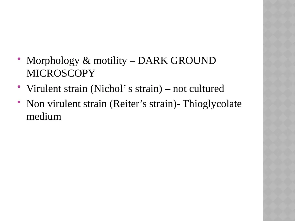 syphilis Learning points INTRODUCTION ETIOLOGY - slide 7 of 75