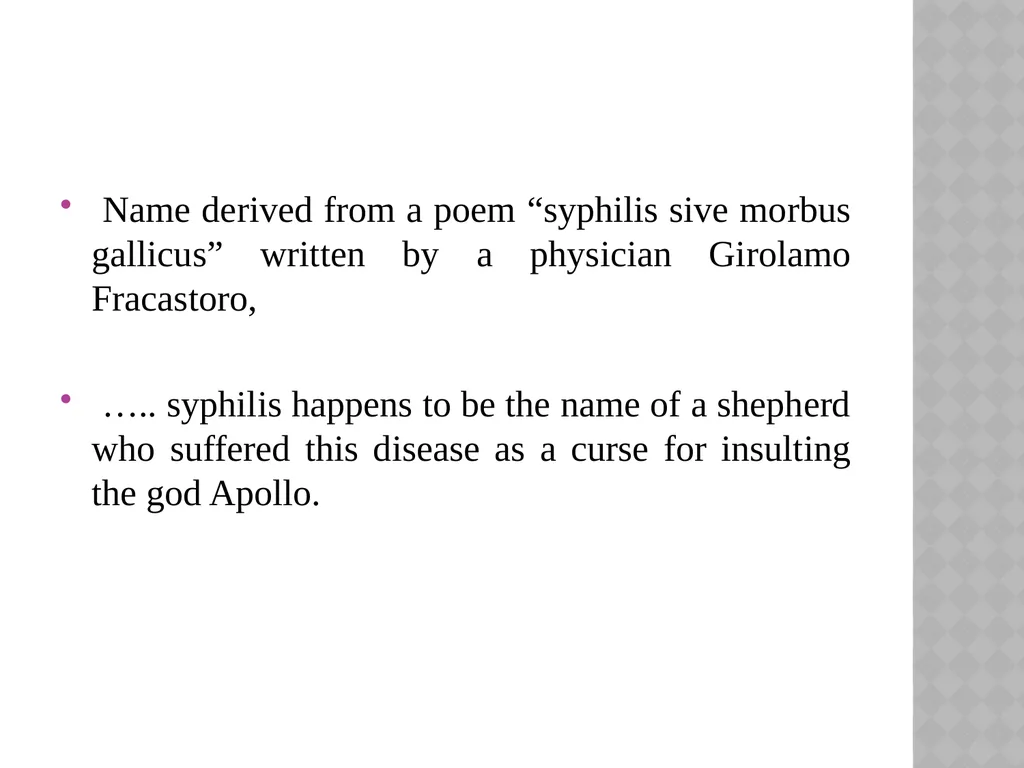 syphilis Learning points INTRODUCTION ETIOLOGY - slide 5 of 75