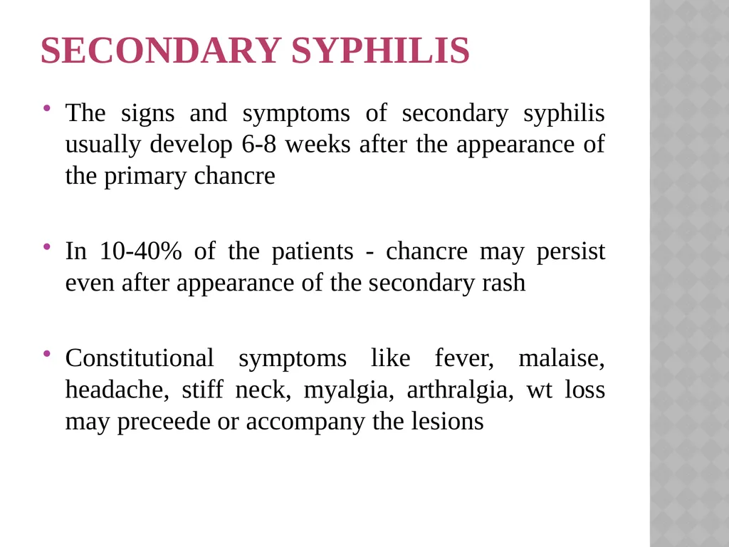 syphilis Learning points INTRODUCTION ETIOLOGY - slide 22 of 75