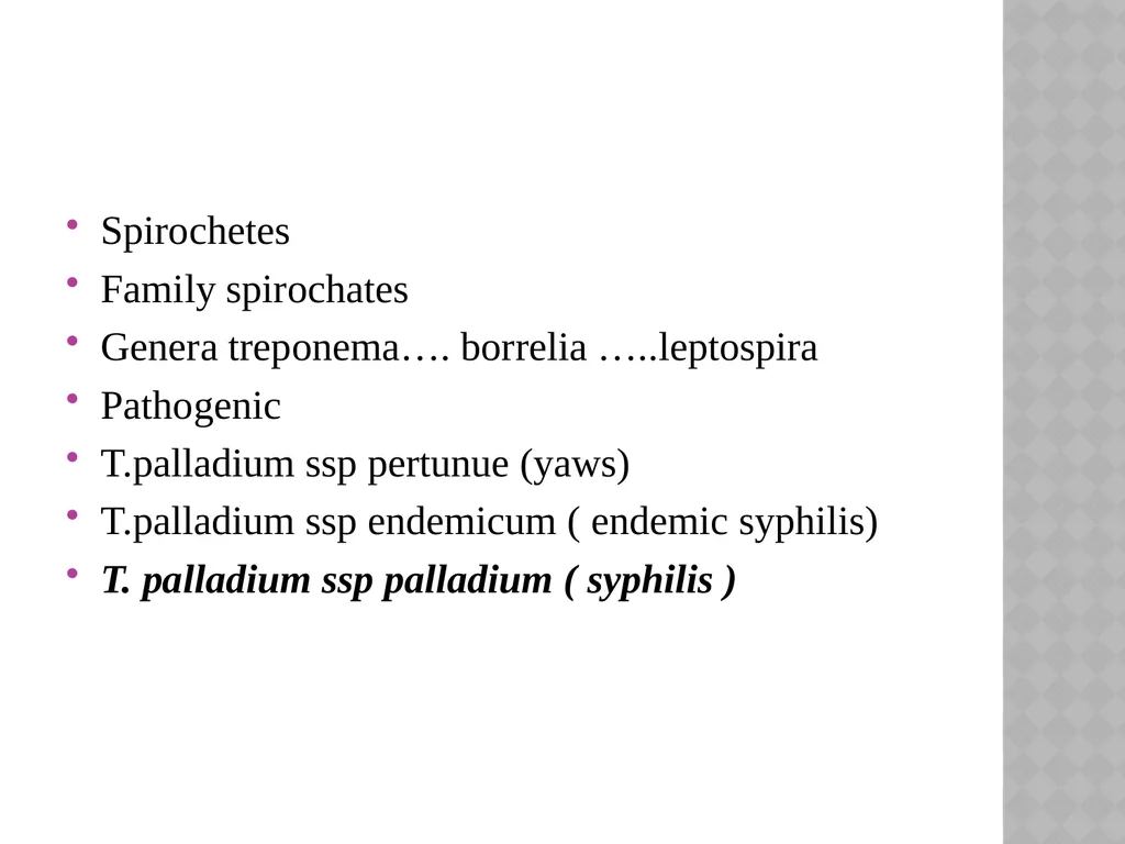 syphilis Learning points INTRODUCTION ETIOLOGY - slide 3 of 75