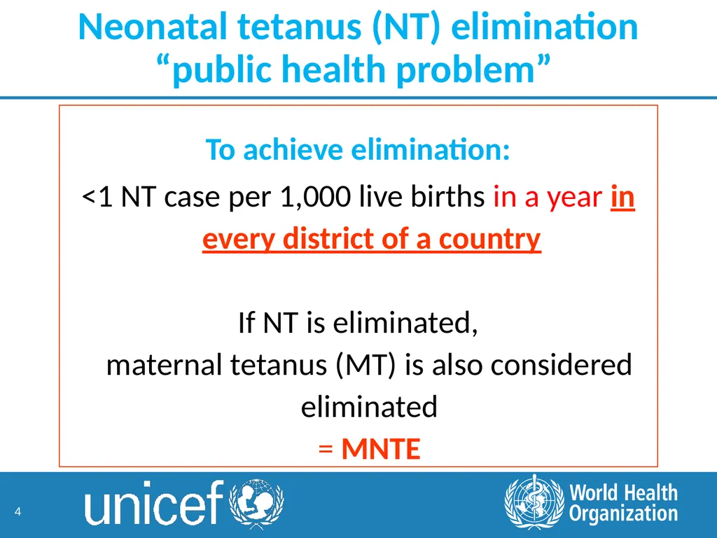 1 Maintaining Maternal & Neonatal Tetanus - slide 4 of 19