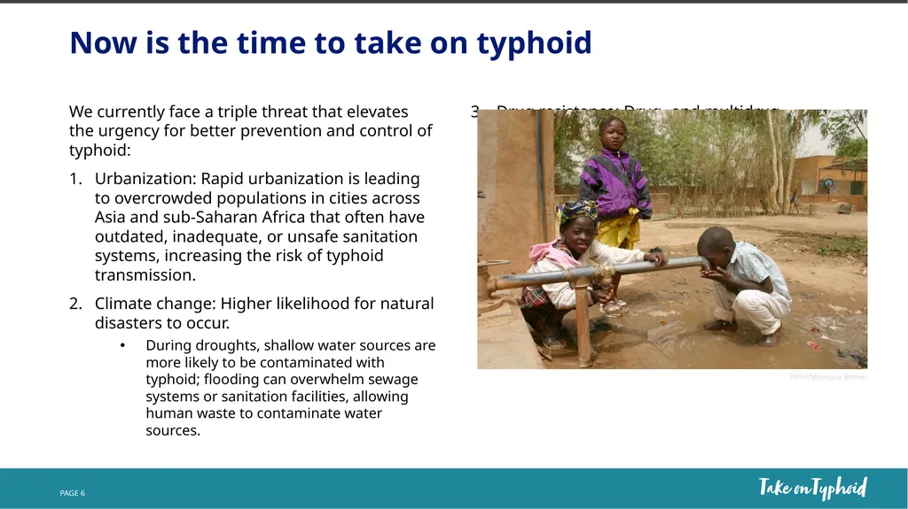 Take on Typhoid core slides NAME TITLE DATE - slide 6 of 9