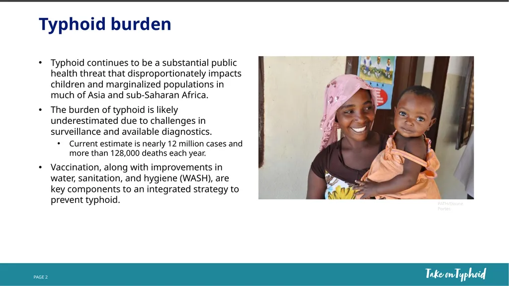 Take on Typhoid core slides NAME TITLE DATE - slide 2 of 9