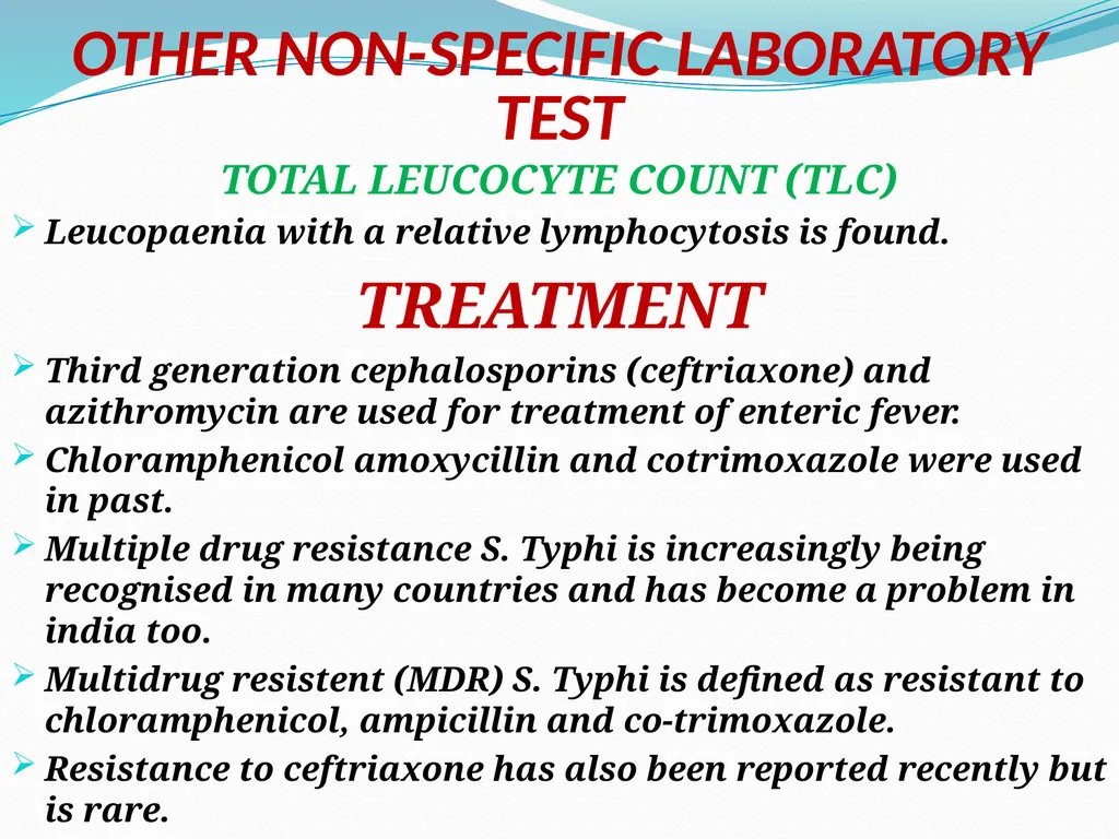 ENTERIC FEVER INTRODUCTION The enteric fever is a - slide 22 of 26