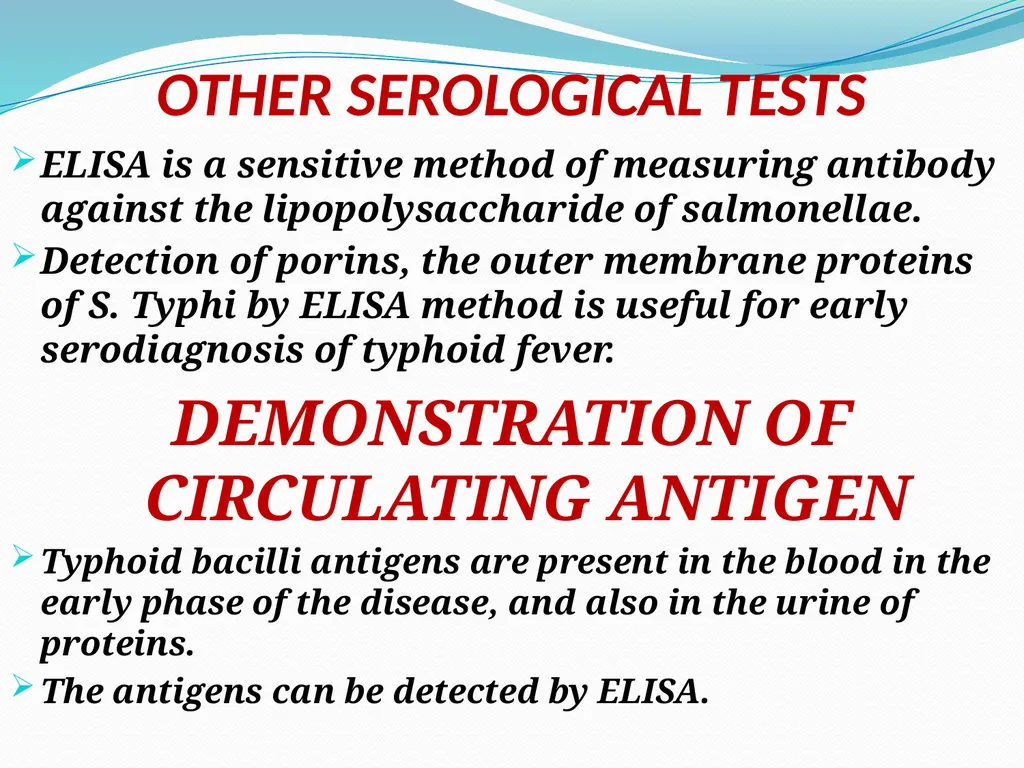ENTERIC FEVER INTRODUCTION The enteric fever is a - slide 21 of 26