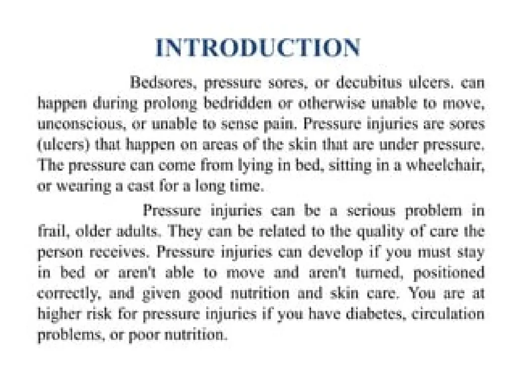 PRESSURE ULCER/BED SORE/DECUBITUS ULCER MS.DEBBY - slide 3 of 48