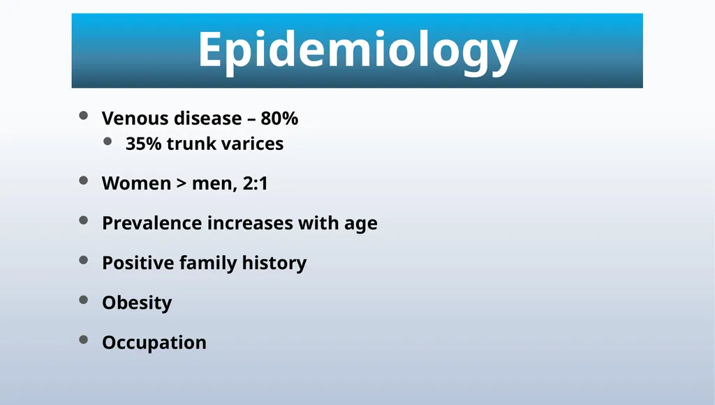 Varicose veins Miss Julie Reid Consultant Vascular - slide 4 of 33