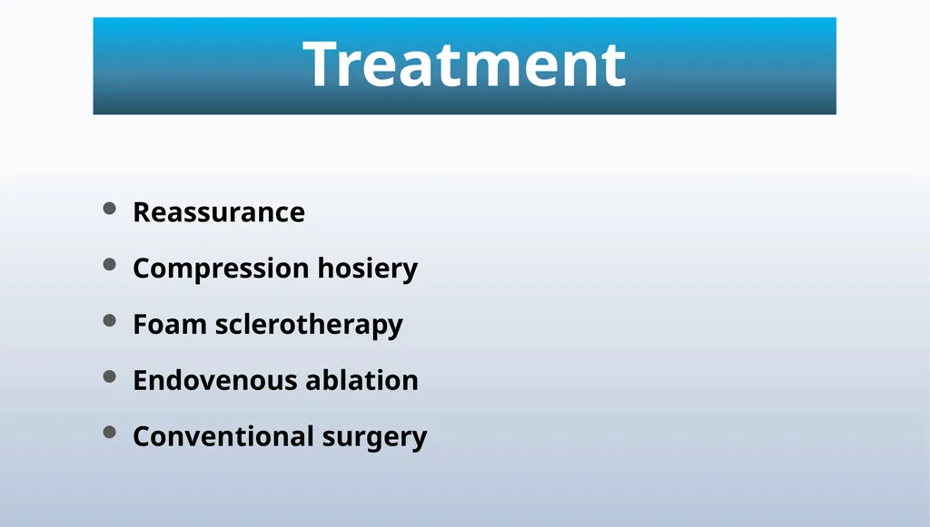 Varicose veins Miss Julie Reid Consultant Vascular - slide 23 of 33