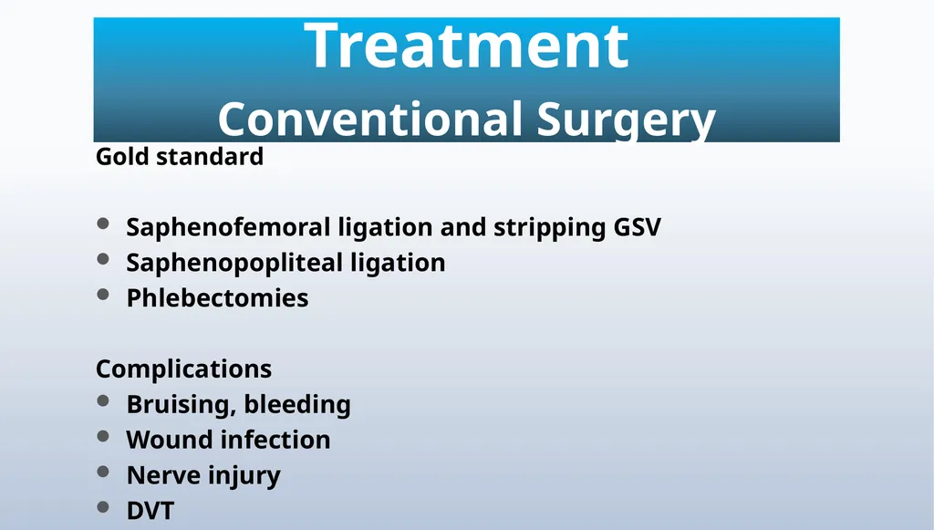 Varicose veins Miss Julie Reid Consultant Vascular - slide 33 of 33