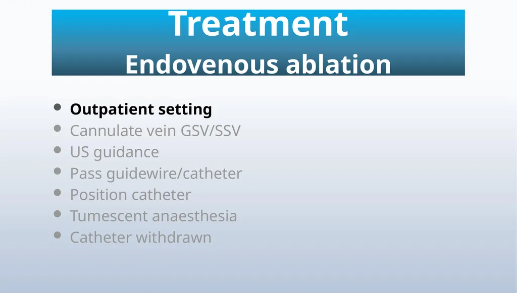 Varicose veins Miss Julie Reid Consultant Vascular - slide 27 of 33