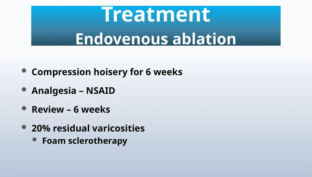 Varicose veins Miss Julie Reid Consultant Vascular - slide 32 of 33