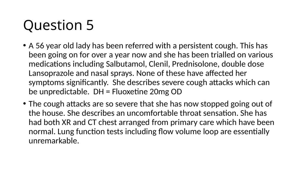 SCE questions – Cough Ranjeev Deerpalsing - slide 16 of 20