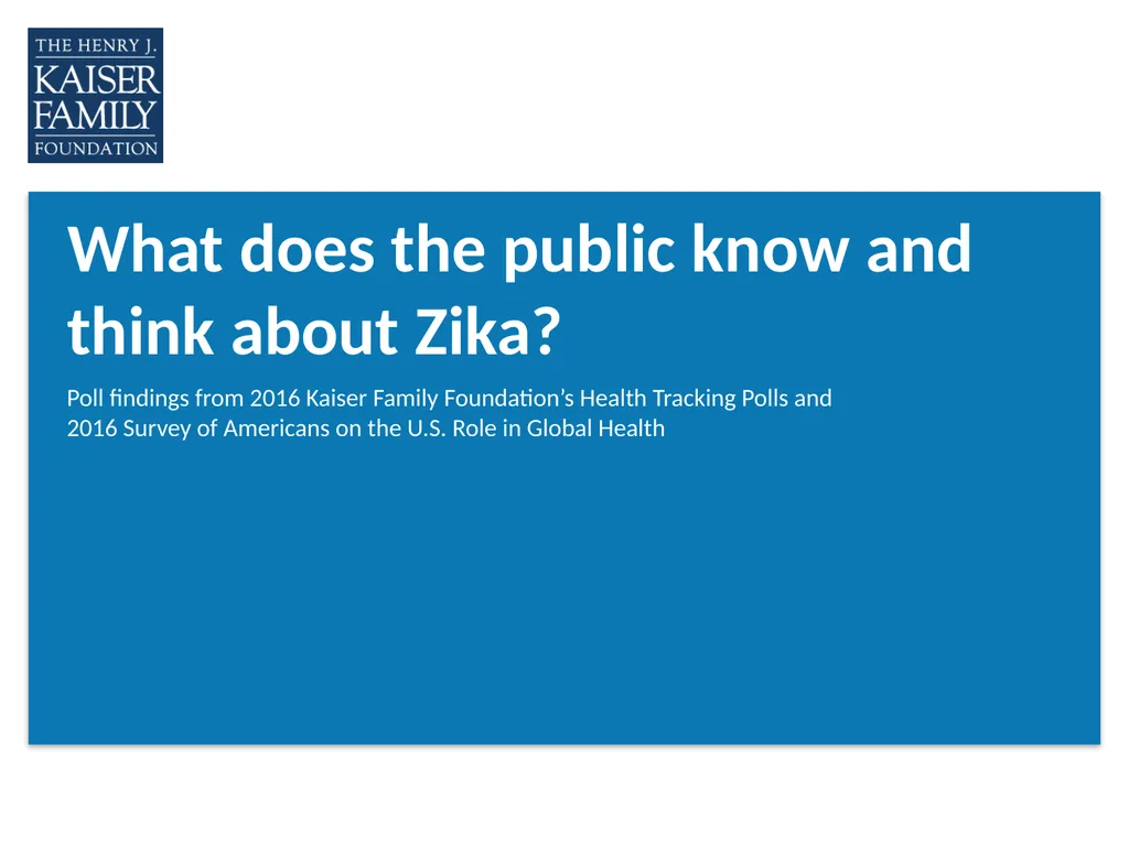 What does the public know and think about Zika? - slide 1 of 21