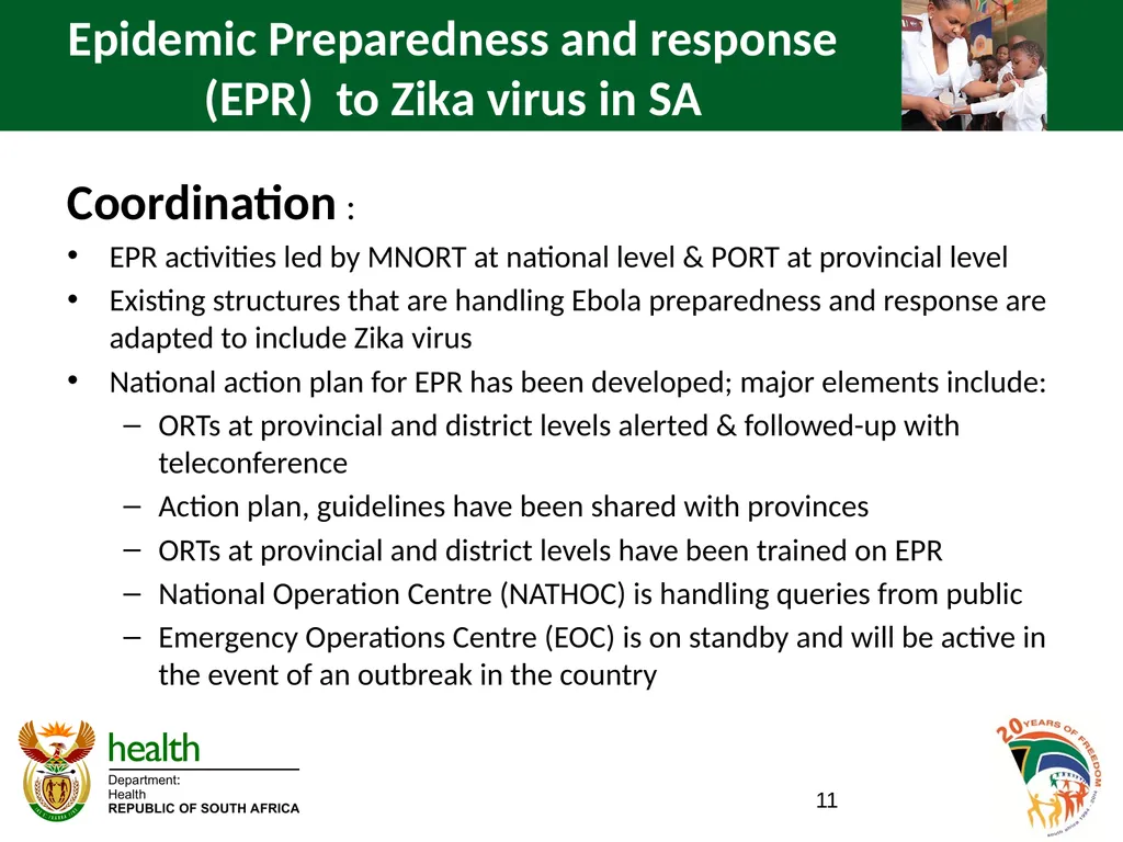 ZIKA VIRUS IN SOUTH AFRICA BRIEFING TO THE - slide 11 of 16