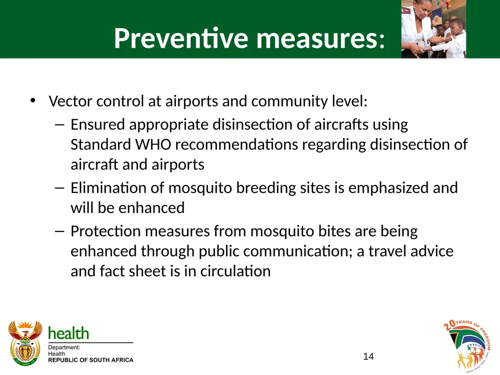 ZIKA VIRUS IN SOUTH AFRICA BRIEFING TO THE - slide 14 of 16