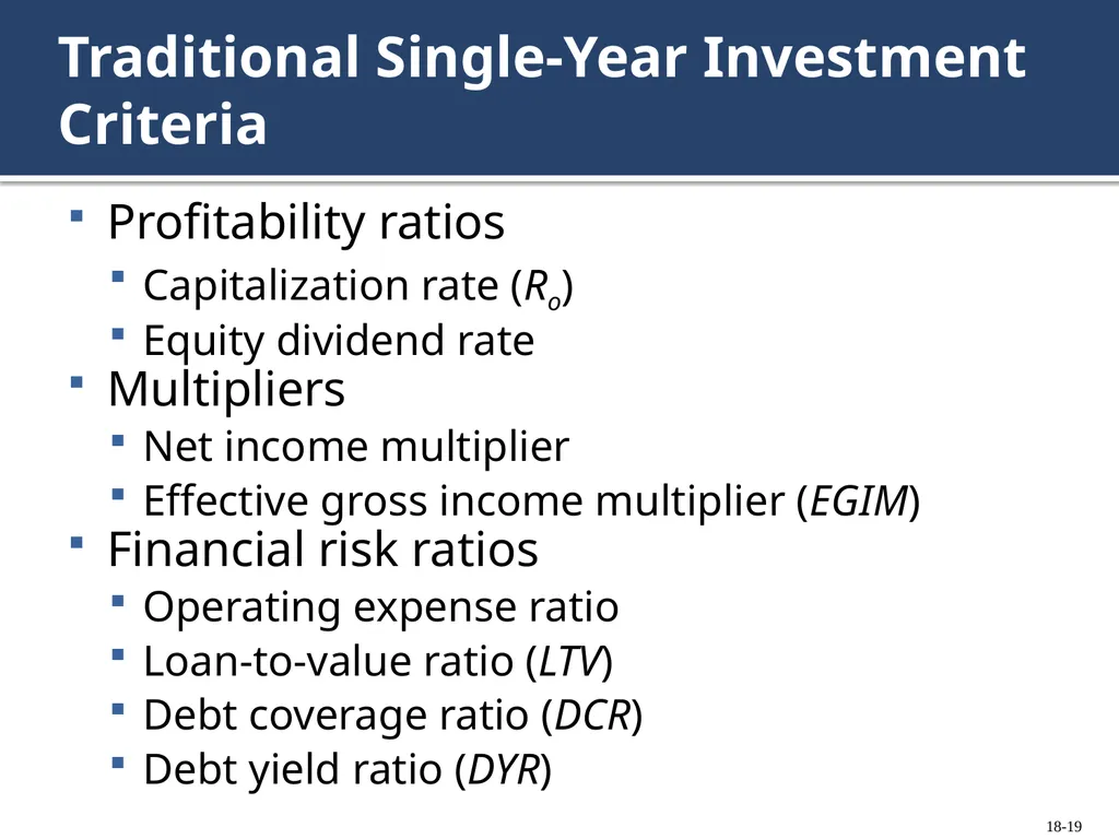 Chapter 18: Investment Decisions: Ratios Copyright - slide 19 of 34