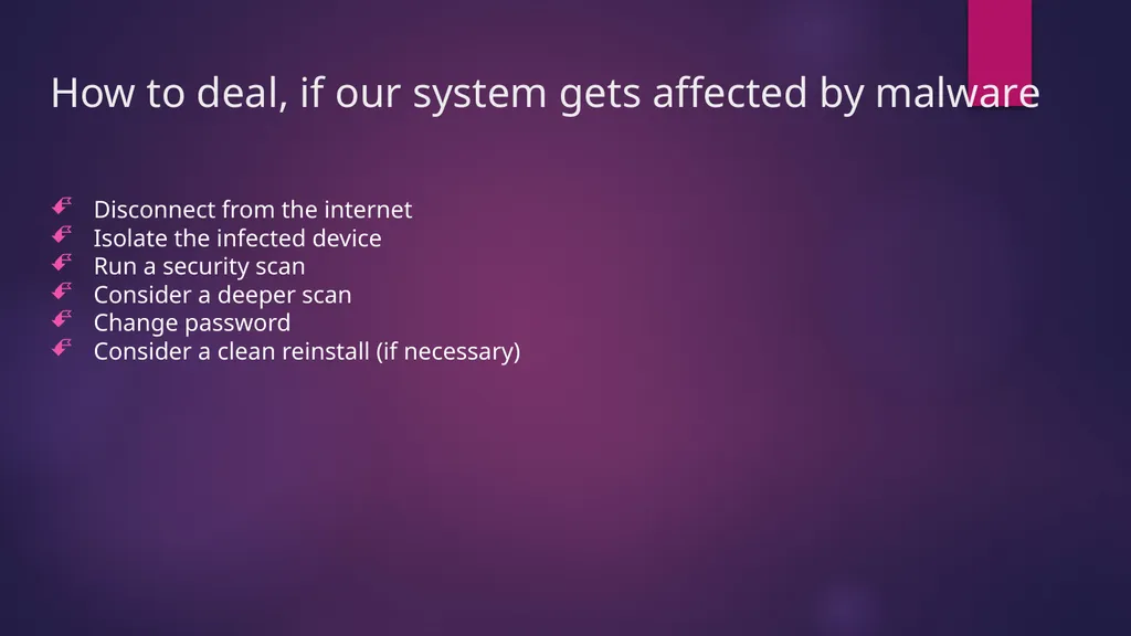 Malwares What is a Malware? Software that is - slide 15 of 15