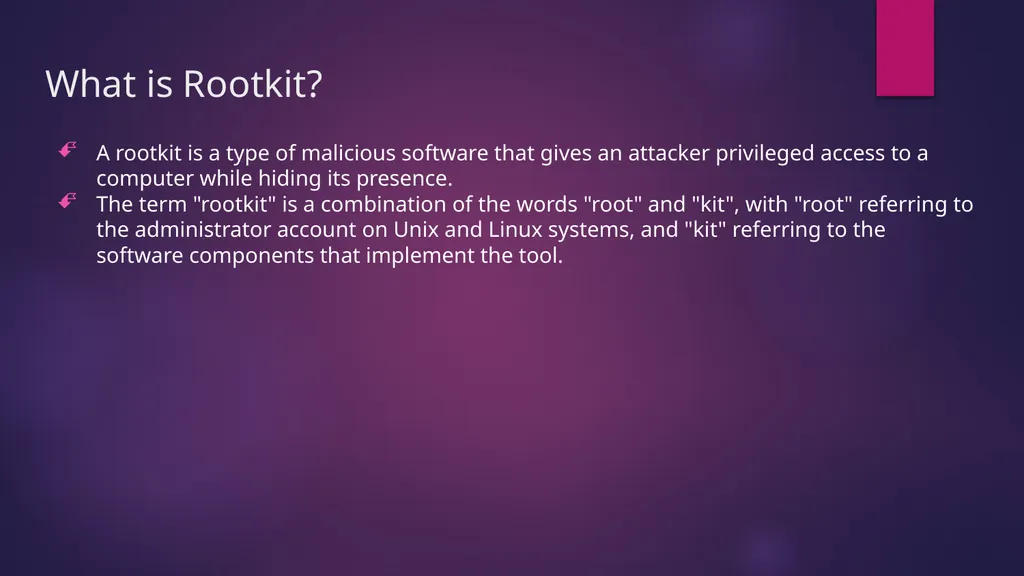 Malwares What is a Malware? Software that is - slide 8 of 15