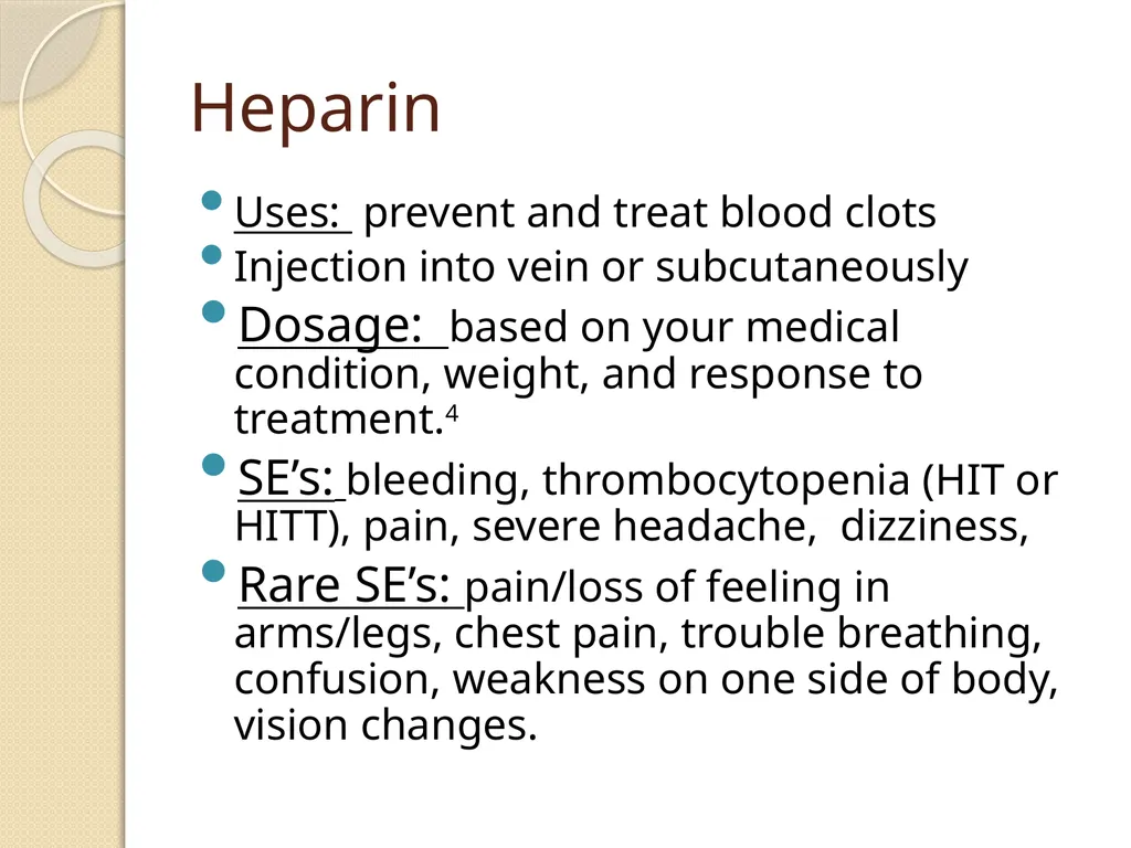 Common Medications in the Acute Setting & Their - slide 17 of 24