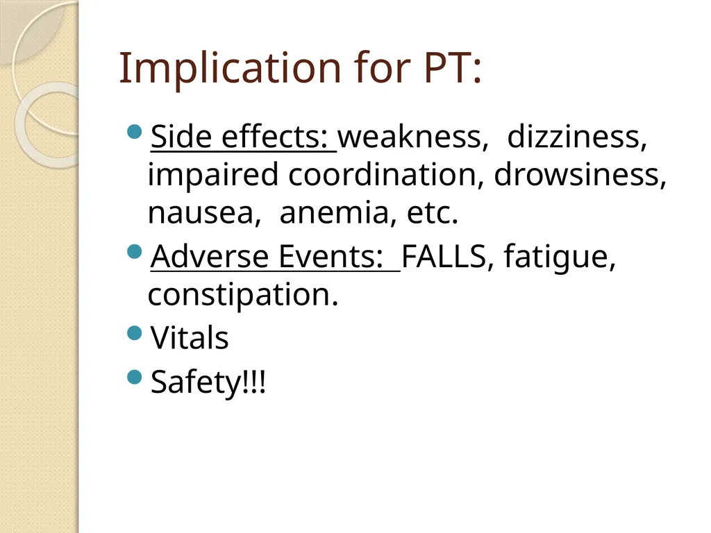 Common Medications in the Acute Setting & Their - slide 20 of 24