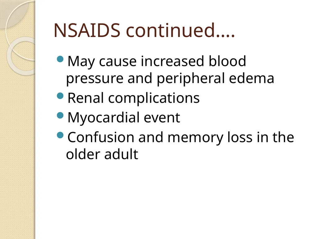 Common Medications in the Acute Setting & Their - slide 12 of 24