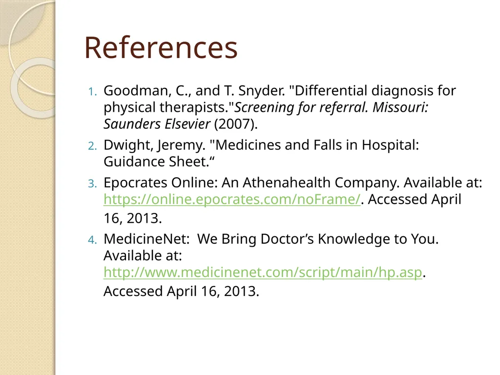 Common Medications in the Acute Setting & Their - slide 23 of 24