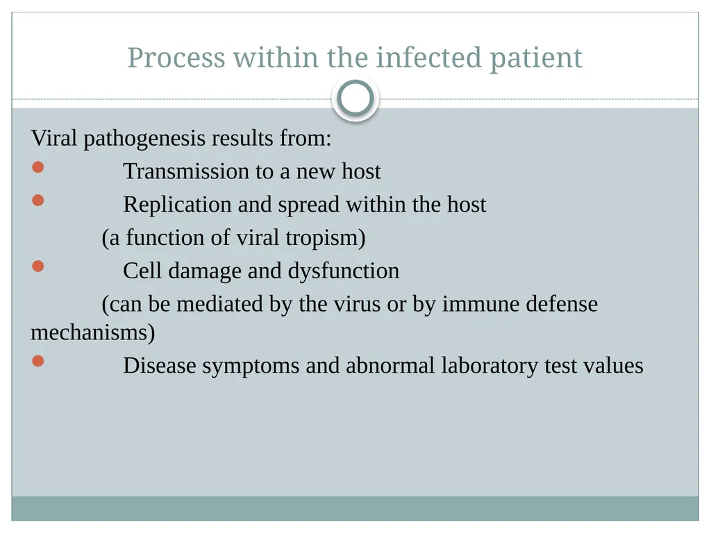 Viral Pathogenesis “No virus is known to do good. - slide 7 of 26