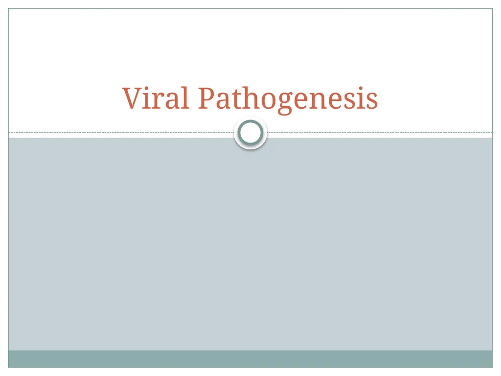 Viral Pathogenesis “No virus is known to do good. - slide 1 of 26