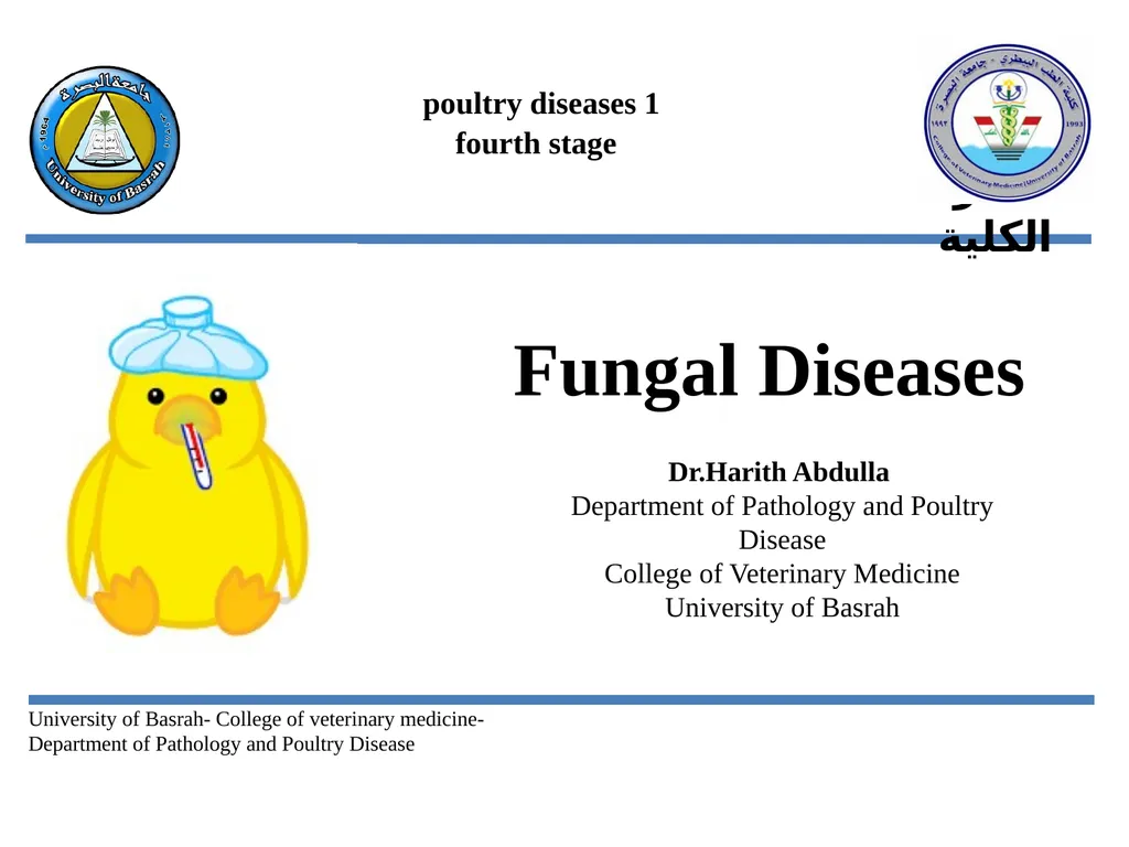 poultry diseases 1 fourth stage Dr.Harith Abdulla - slide 1 of 9
