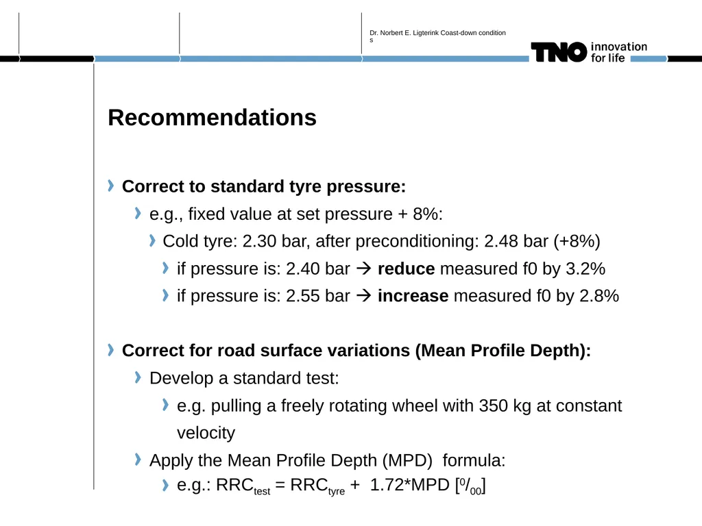Coast-down conditions issues arising from of - slide 6 of 6