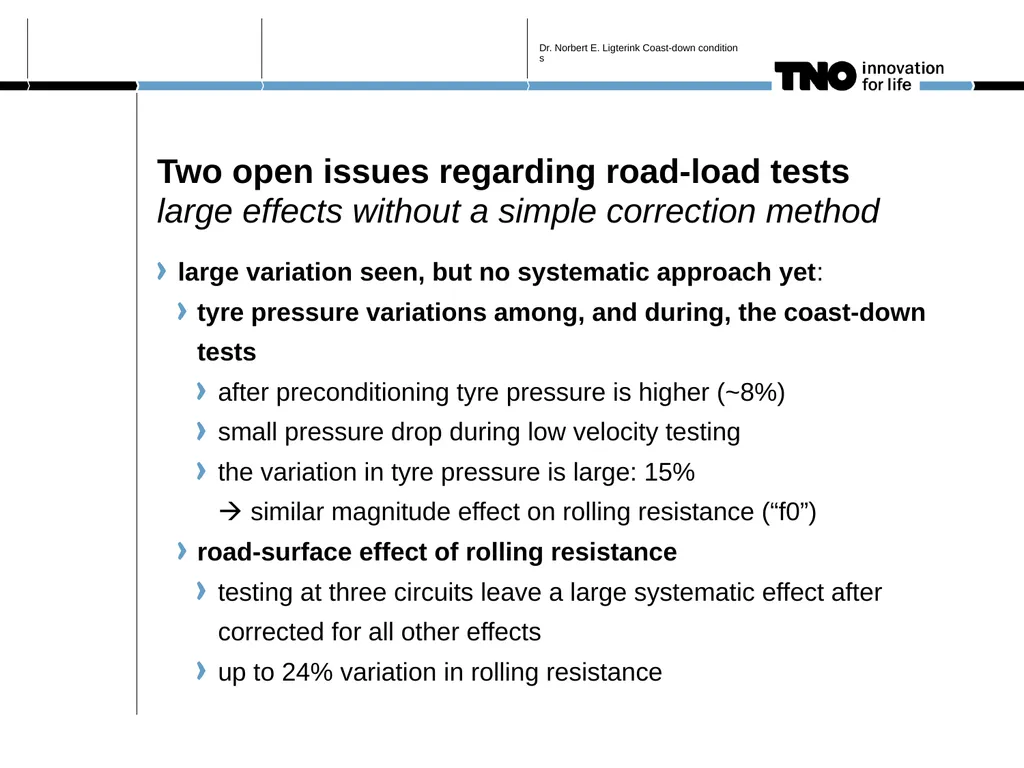Coast-down conditions issues arising from of - slide 3 of 6