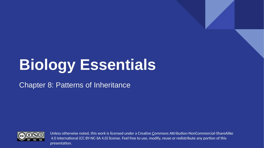 Biology Essentials Chapter 8: Patterns of - slide 1 of 25
