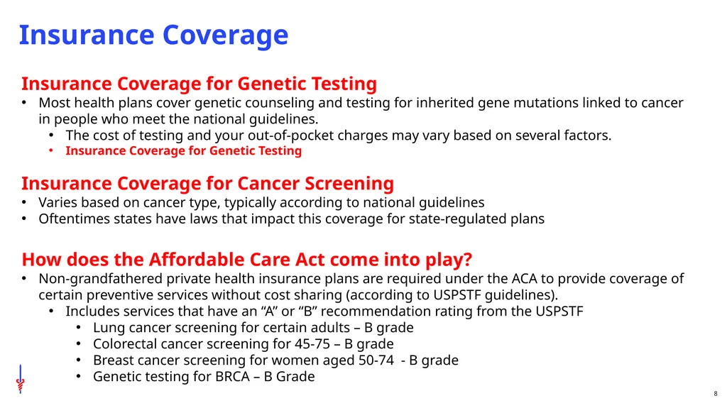 Genetic Testing and Cancer Screening Cori - slide 8 of 10