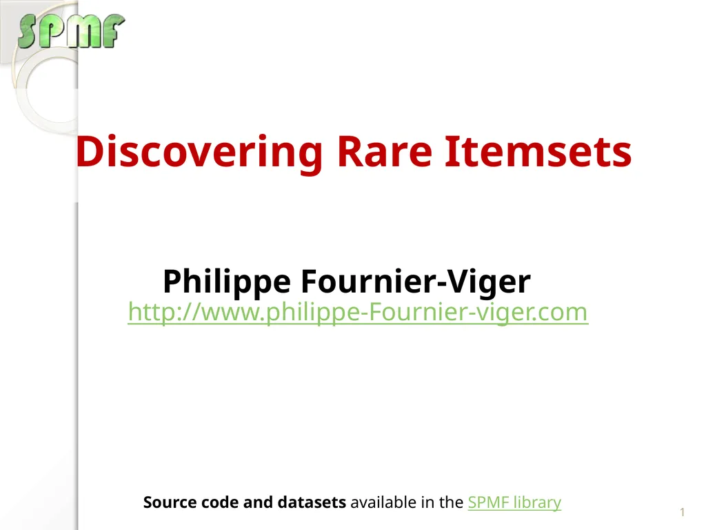 Philippe Fournier-Viger - slide 1 of 46