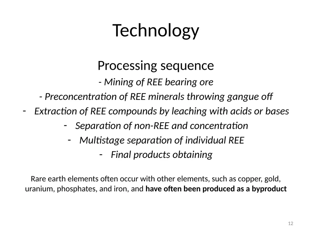 Purification of rare earth elements for - slide 12 of 34