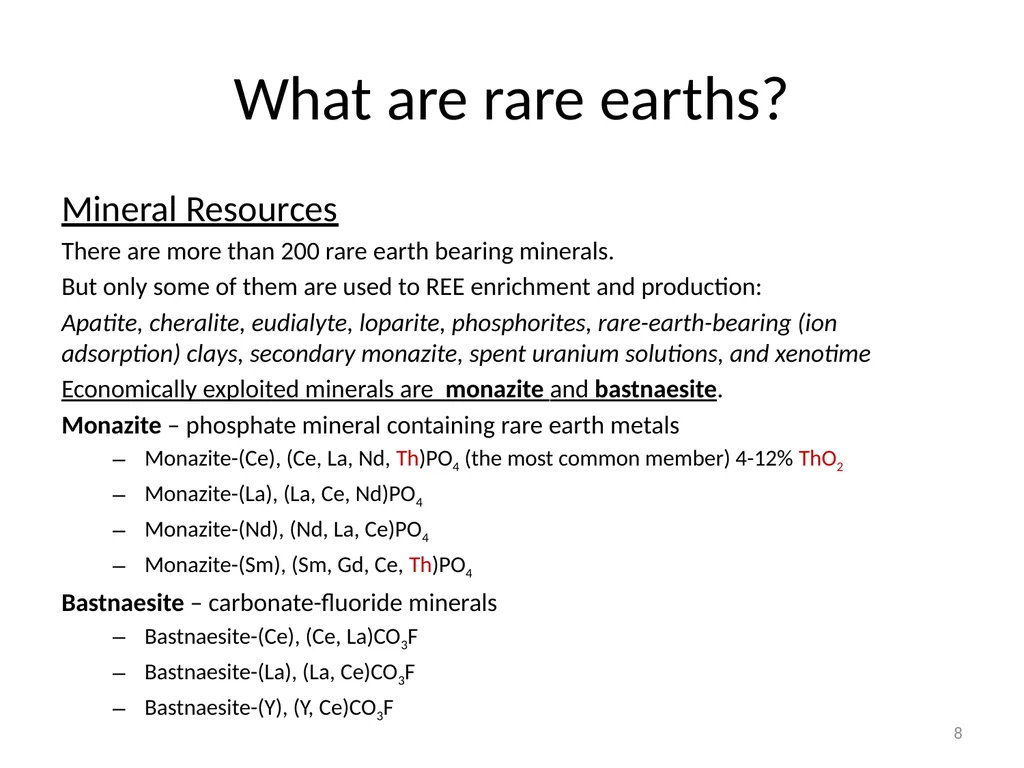 Purification of rare earth elements for - slide 8 of 34