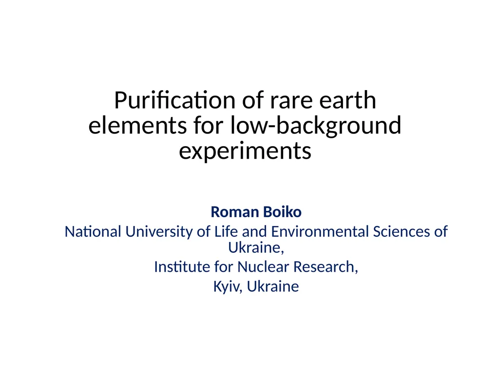 Purification of rare earth elements for