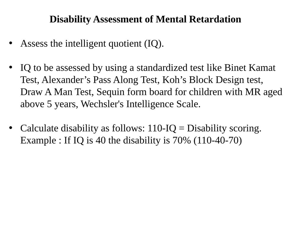 Disability Certification in Psychiatry BY DR. - slide 13 of 14