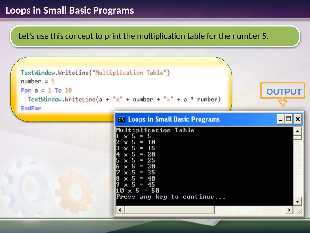 Conditions and Loops Estimated time to complete - slide 10 of 14