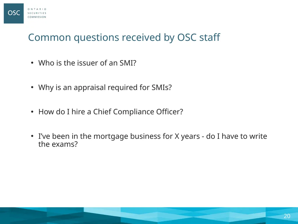 Syndicated Mortgage Amendments Webinar: March 29, - slide 20 of 22