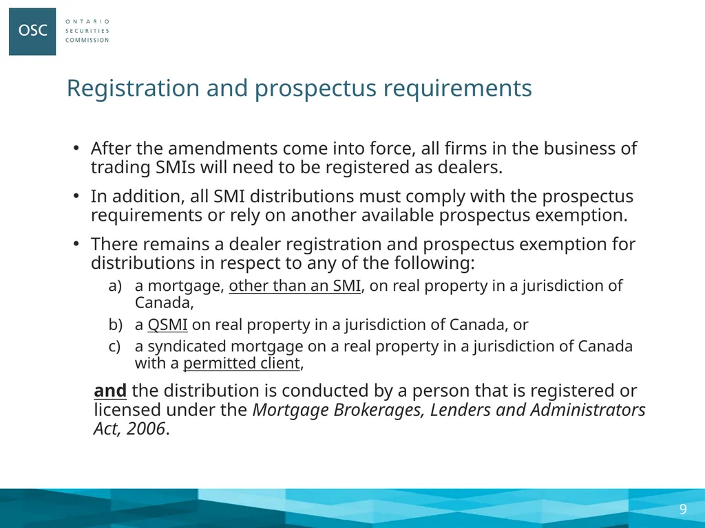 Syndicated Mortgage Amendments Webinar: March 29, - slide 9 of 22