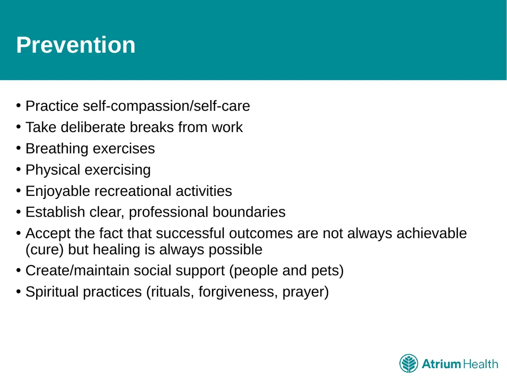 Compassion Fatigue: It’s Time to Talk For Atrium - slide 11 of 15